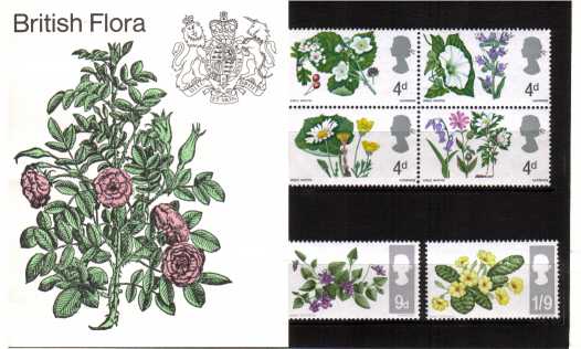 Stamp Image: view larger back view image for British Flowers - Phosphor