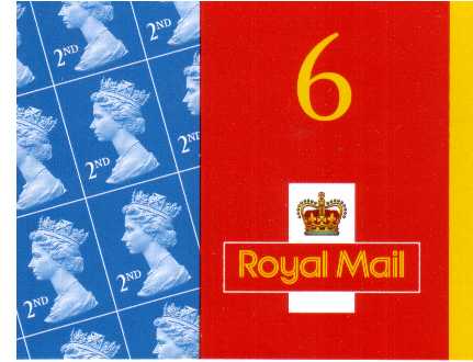 British Stamps Self Adhesive Booklets Item: view larger image for SG MA1a (2001) - 6x2nd Class Bright Blue - Walsall - ''www.royalmail.com''  on back<br/>Containing 2039x6