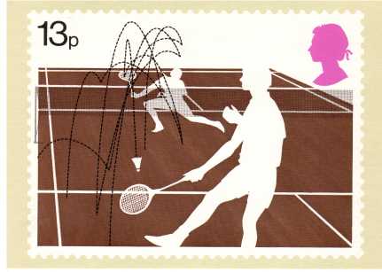 Set of 4 PHQ Stamp Postcard Set No.20 Racket Sports 1977 KG0 
