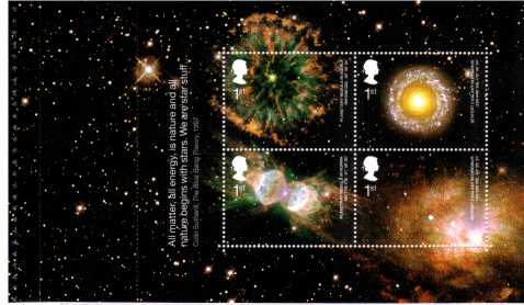 view larger image for SG MS2315a (24 Sept 2002) - Astronomy minisheet<br/>from Prestige Stamp Booklet (DX29)