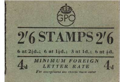 British Stamps George 6th Booklets Item: view larger image for SG BD20-10 (1952) - 2/6d  Booklet  <br/>Dated December 1952