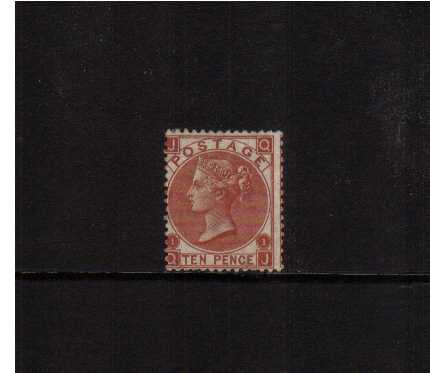 view larger image for SG 114 (1867) - 10d Deep Red-Brown lettered 'Q-J' Fresh stamp with some original gum centered to the left fine in all other respects. SG Cat £3500